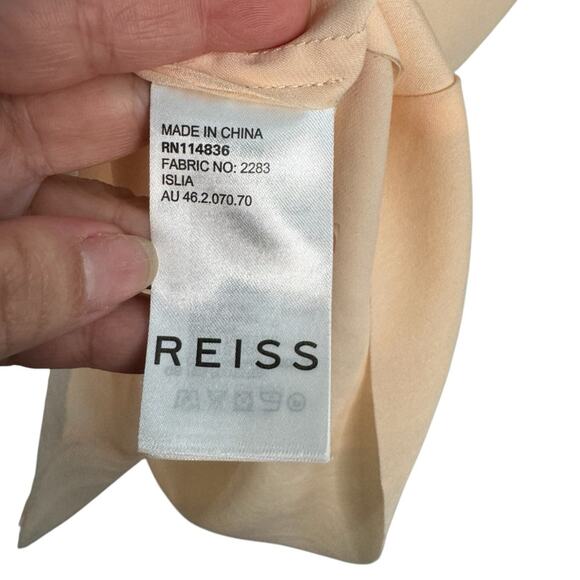 Reiss Islia Ladder-Trim Peach Blush Sleeveless Top - Picture 6 of 9